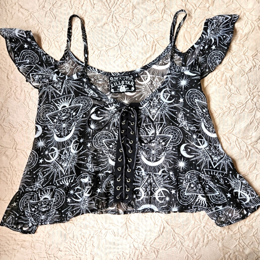 KILLSTAR Marina top celestial print